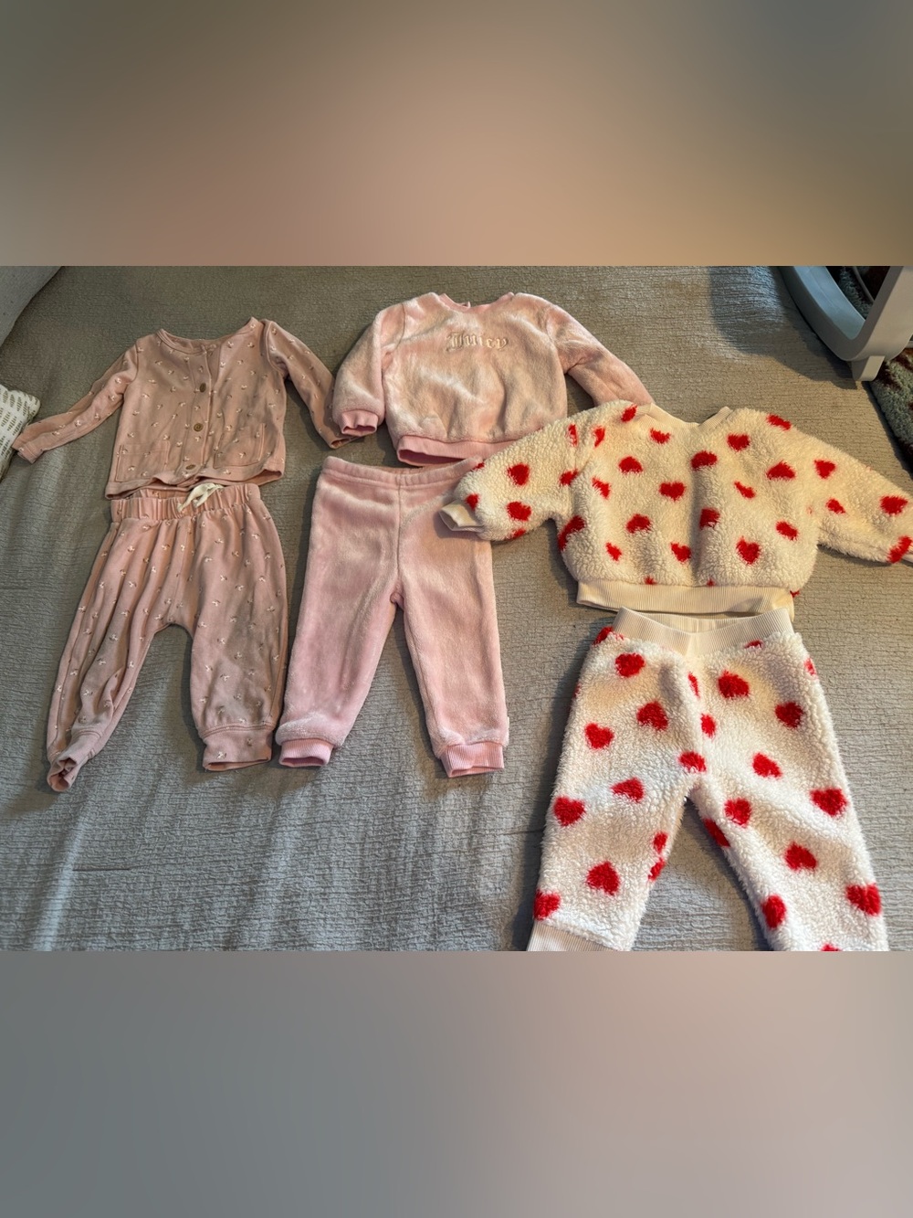 Juicy Couture Light Pink Plush Sweatshirt & Pants Set